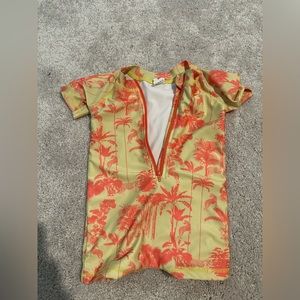 Kate Quinn neon zip up one piece swimsuit